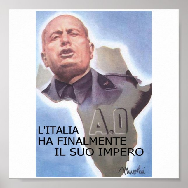 Mussolini Italienska Öster Afrika Poster (Framsidan)