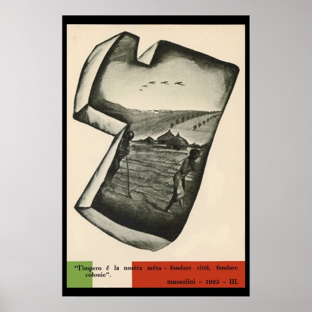 Mussolini Propaganda Poster (Framsidan)