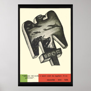 Mussolini propaganda poster