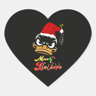 Must Believe Christmas Hjärtformat Klistermärke