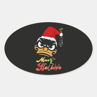 Must Believe Christmas Ovalt Klistermärke