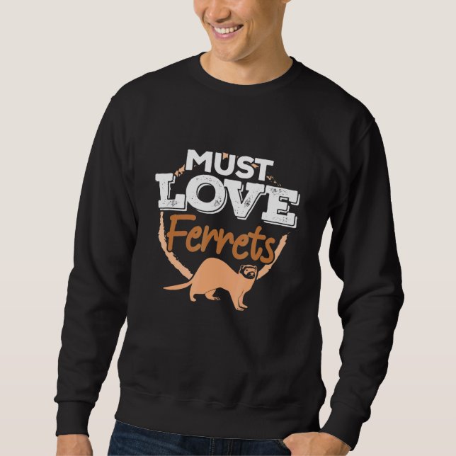 must Kärlek illrar - Pet Ferret Mamma Pappa Owner  Lång Ärmad Tröja (Framsida)