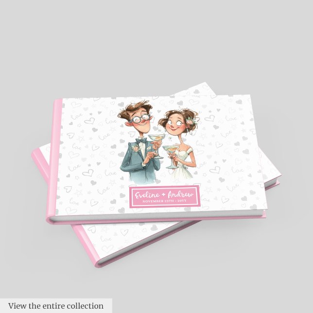 Must-see Bröllop Guest Bok Funny Quirky Couple (Must-See Wedding Guest Book Funny Quirky Couple)