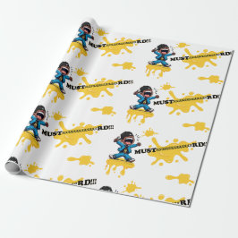 Mustaaard Wrapping Papper White för Tillfällen Presentpapper