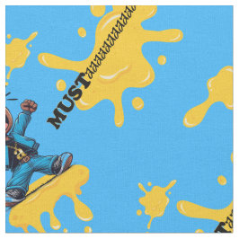 Mustaard Blue Cotton Fabric från varvet Tyg