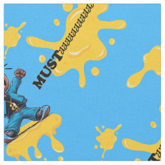 Mustaard Blue Cotton Fabric från varvet Tyg