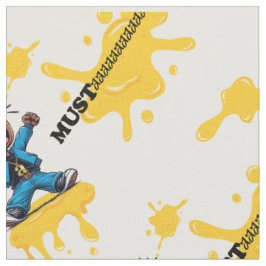 Mustaard Graphic Print - White Tyg