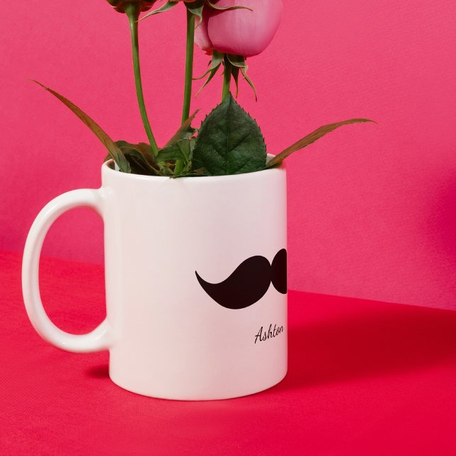 Mustache, Alla hjärtans dag, lite gåva. Mugg (Skapare uppladdad)