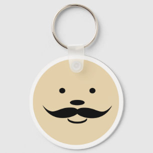 Mustache / ansikte / fars dag / gåva till far nyckelring