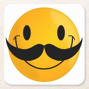 MUSTACHE ANSIKTE UNDERLÄGG PAPPER KVADRAT