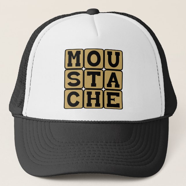 Mustache, ansiktshår truckerkeps (Framsida)