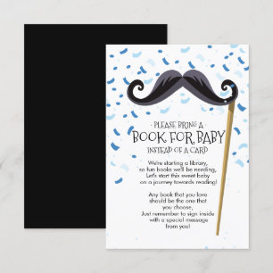Mustache Baby Shower Bok för Baby-kort Inbjudningar