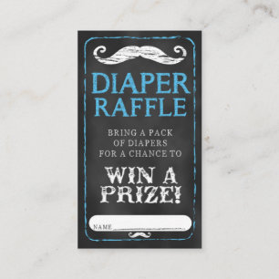 Mustache Baby Shower Diaper Raffle Biljett Baby Tilläggskort