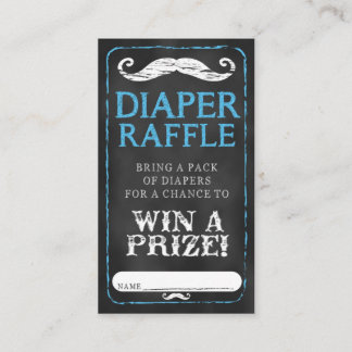 Mustache Baby Shower Diaper Raffle Biljett Baby Tilläggskort