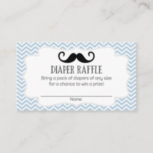 Mustache Baby Shower Diaper Raffle Biljett Tilläggskort