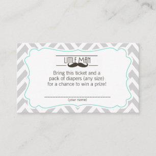 Mustache Baby Shower Diaper Raffle biljett Tilläggskort