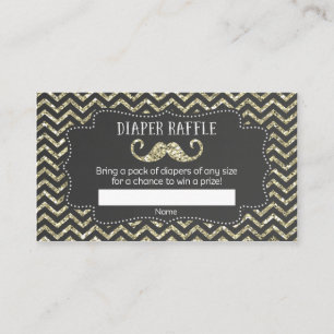 Mustache Baby Shower Diaper Raffle Biljett Tilläggskort