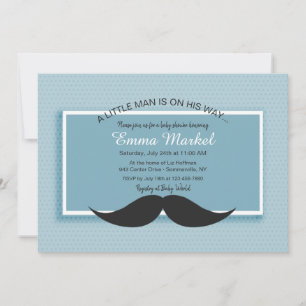 Mustache Baby Shower Inbjudningar