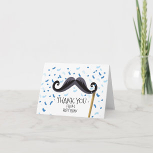 Mustache Baby Shower Tackkort