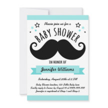Mustache babydusch aqua blue