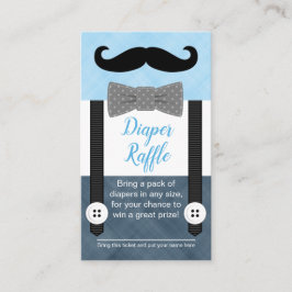 Mustache babyduschdiaper raffle biljett tilläggskort