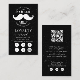 Mustache Barber Shop Hairstylist Loyalty Card Visitkort