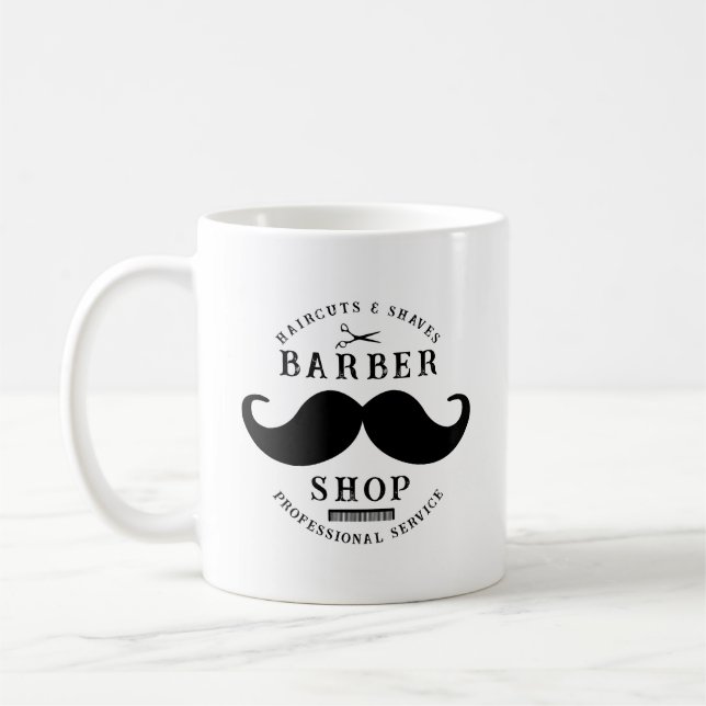 Mustache Barber Shop Modern Hairstylist Barbershop Kaffemugg (Vänster)