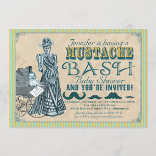 Mustache Bash Baby Shower-inbjudan Inbjudningar