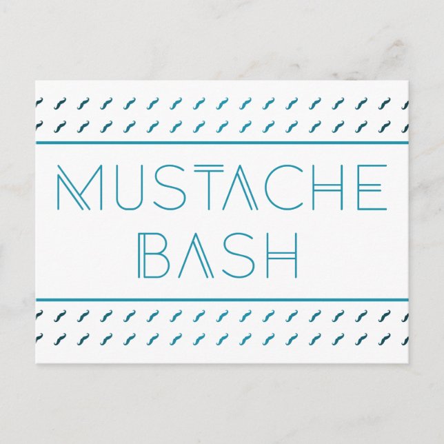 Mustache Bash Metro Vykort (Framsida)