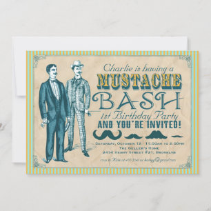 Mustache Bash Party-inbjudan Inbjudningar
