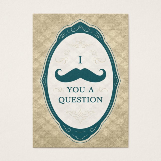 Mustache Bash-Ram-inbjudningar till Vintagen Visitkort (Framsidan)