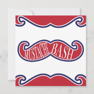 Mustache Bash - Red, White and Blue Inbjudningar