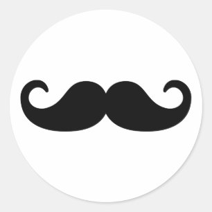 Mustache Beard Runt Klistermärke