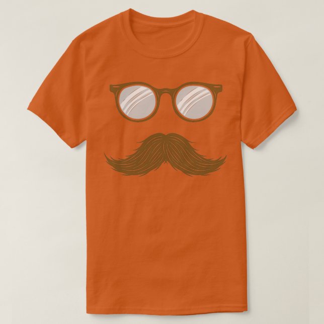 Mustache Beard Sunglasses T Shirt (Design framsida)