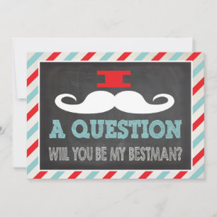 Mustache blir du min bäste man? inbjudningar