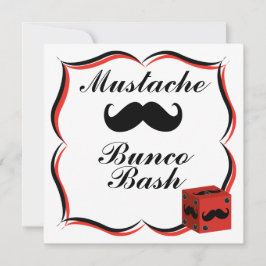 Mustache Bunco Bash-inbjudan Inbjudningar