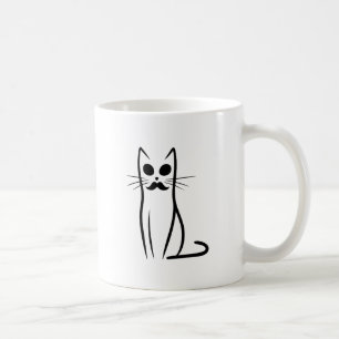 Mustache Cat Pappa Abstrakt Cat Pappa Funny Minima Kaffemugg