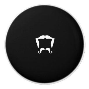 Mustache Ceramic Knob Knopp