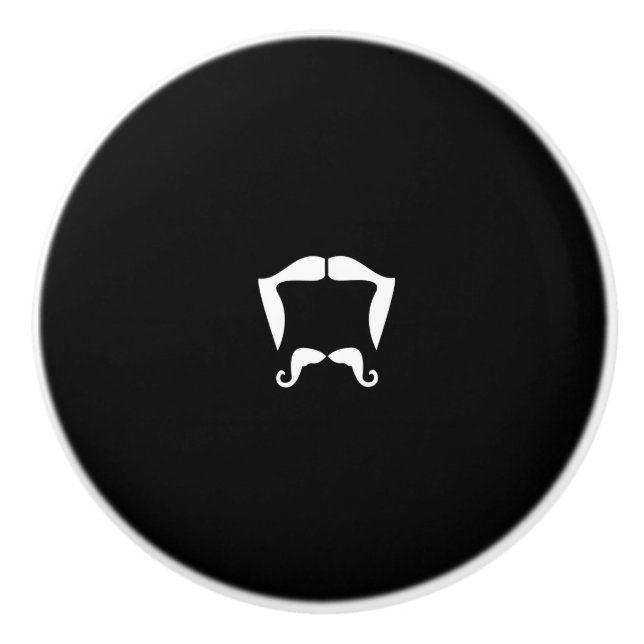 Mustache Ceramic Knob Knopp (Framsidan)
