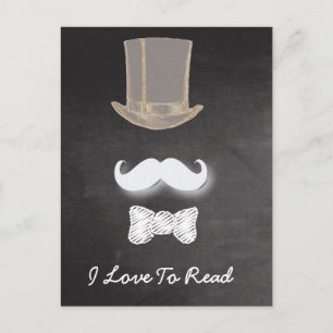 Mustache Chalk Design Vykort