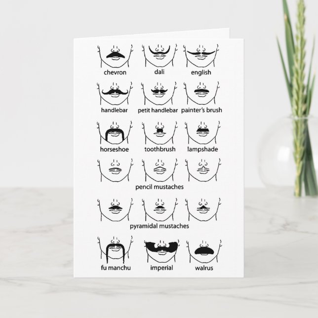 Mustache Chart Fars dag Kort (Framsida)