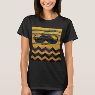 Mustache Chevron Modern Wood #3 T-shirt