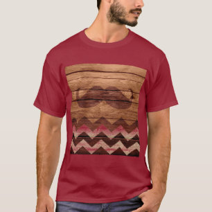 Mustache Chevron Vintage Wooden #3 T-shirt