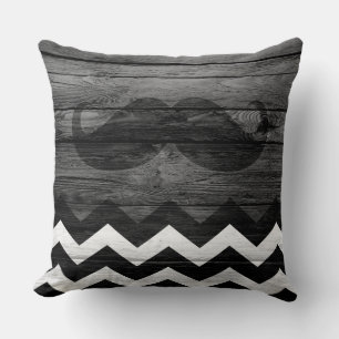 Mustache Chevron Vintage Wooden #4 Kudde