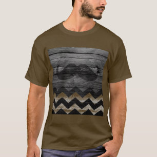 Mustache Chevron Vintage Wooden #4 Tee Shirt