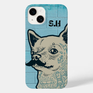 Mustache Chihuahua Graffiti Monogram