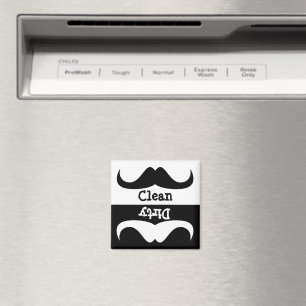 Mustache Clean, smutsig, tvättande diskmaskin av m Magnet