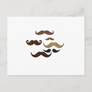 Mustache Collage Hair Add Namn Add Färg Text Vykort