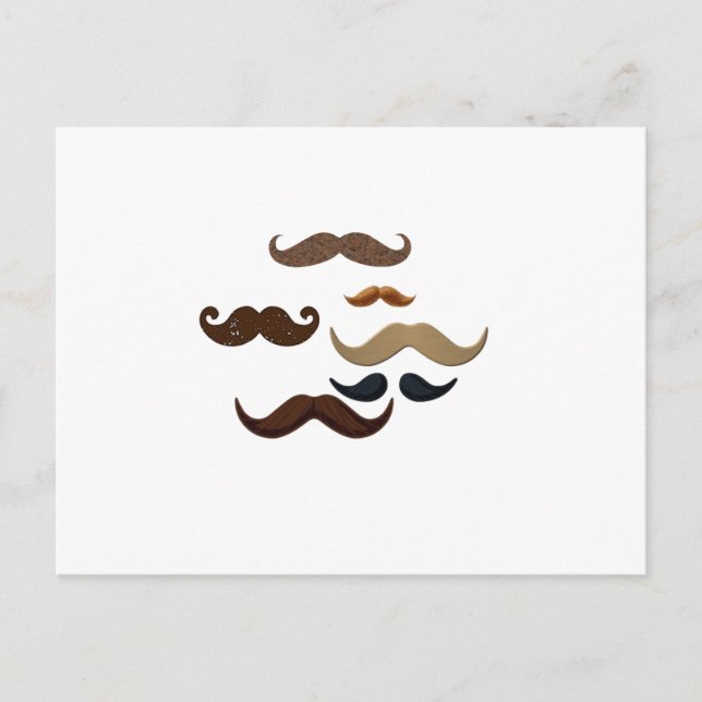 Mustache Collage Hair Add Namn Add Färg Text Vykort (Framsida)