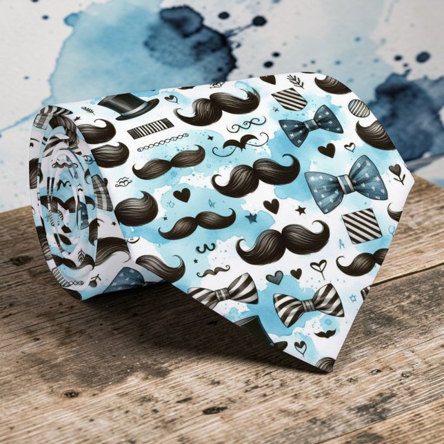 Mustache Dapper Pattern Necktie Tie Slips (Skapare uppladdad)